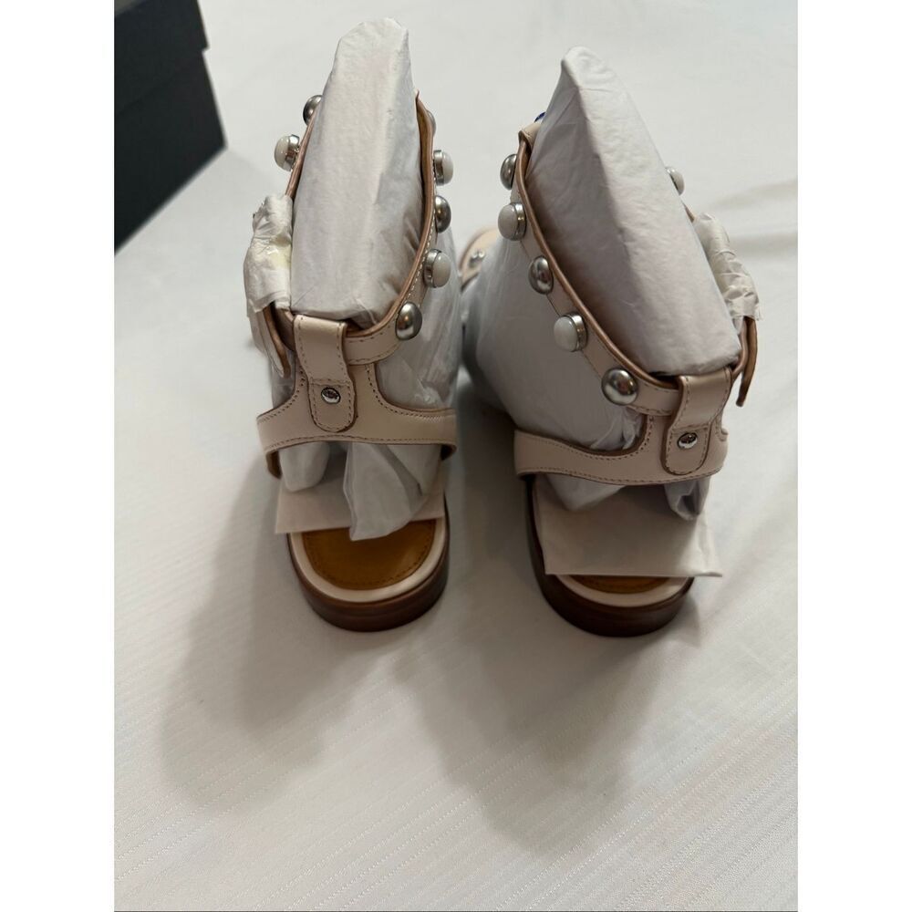 COACH Sadie New Semi Matte Flat Sandals Women’s Size 6.5 6 1/2 B Medium Chalk - Picture 5 of 9